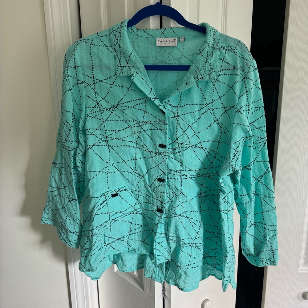 Habitat Women's Turquoise Button-Down Shirt